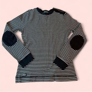 Lauren Ralph Lauren black and white striped long-sleeve top
